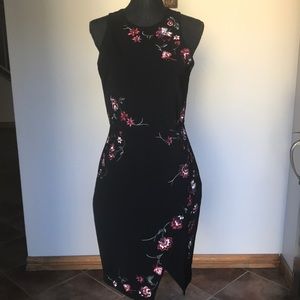 Black Flower Printed Dress